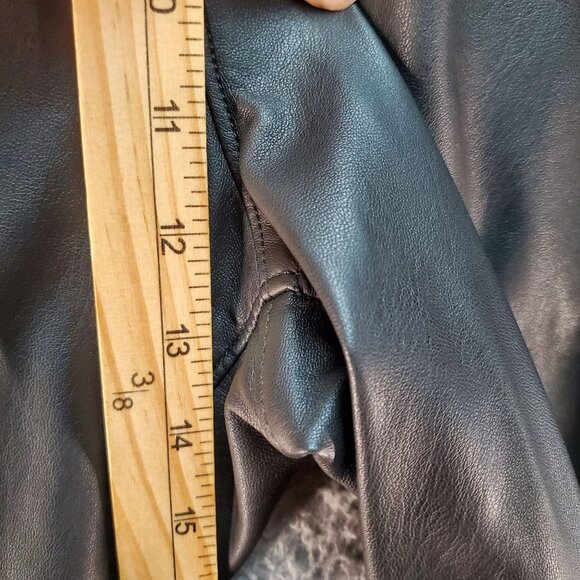 Levis Pants Womens 28 Premium Black Faux Leather Pants Math Club Slacks - Picture 8 of 11